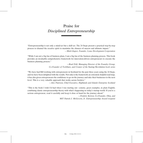 Disciplined Entrepreneurship