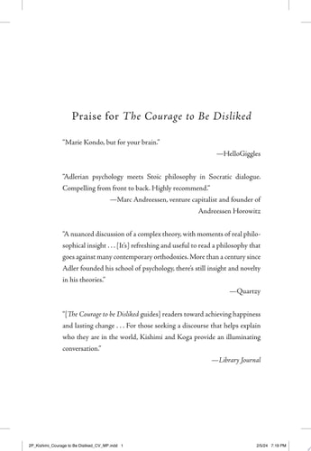 The Courage to Be Disliked - by Ichiro Kishimi & Fumitake Koga (Paperback)